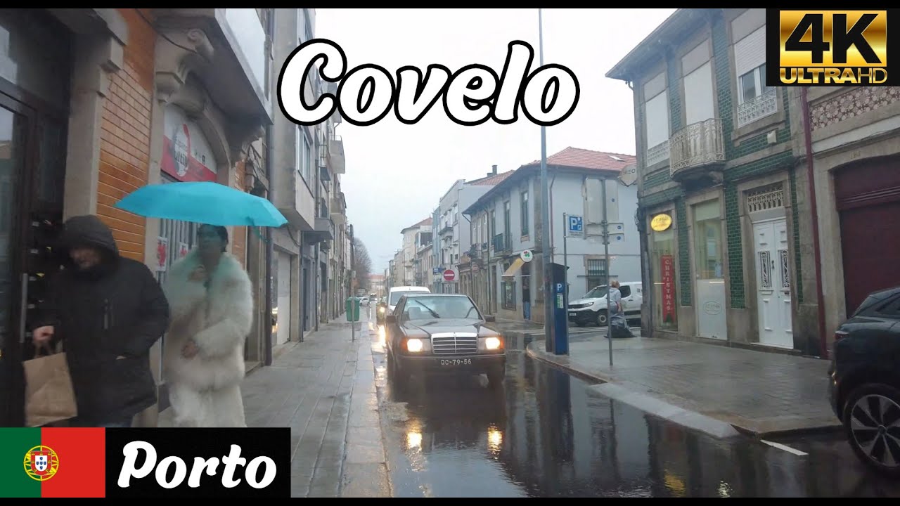 Porto | Covelo | City Rain Walk | Portugal 4K