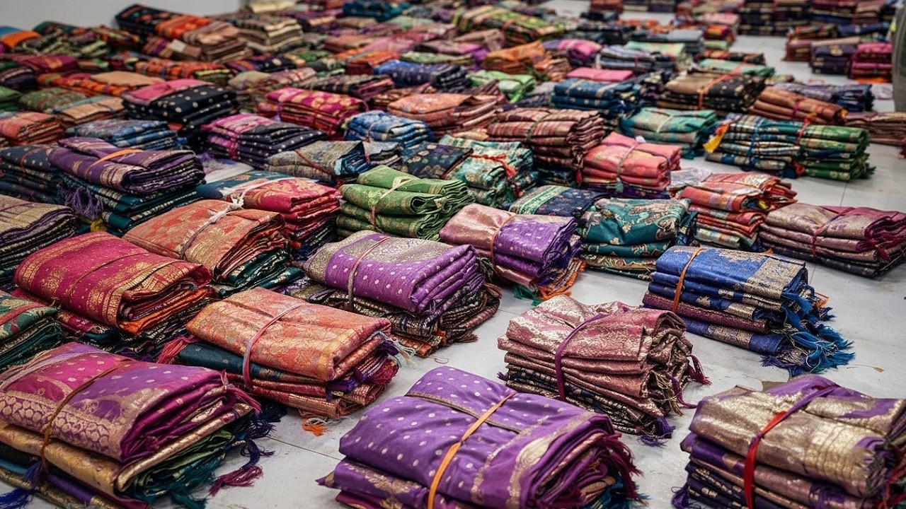 सूरत में अचानक साड़ियों भाव कैसे गिरा  Biggest Saree manufacturer in surat | Surat saree factory