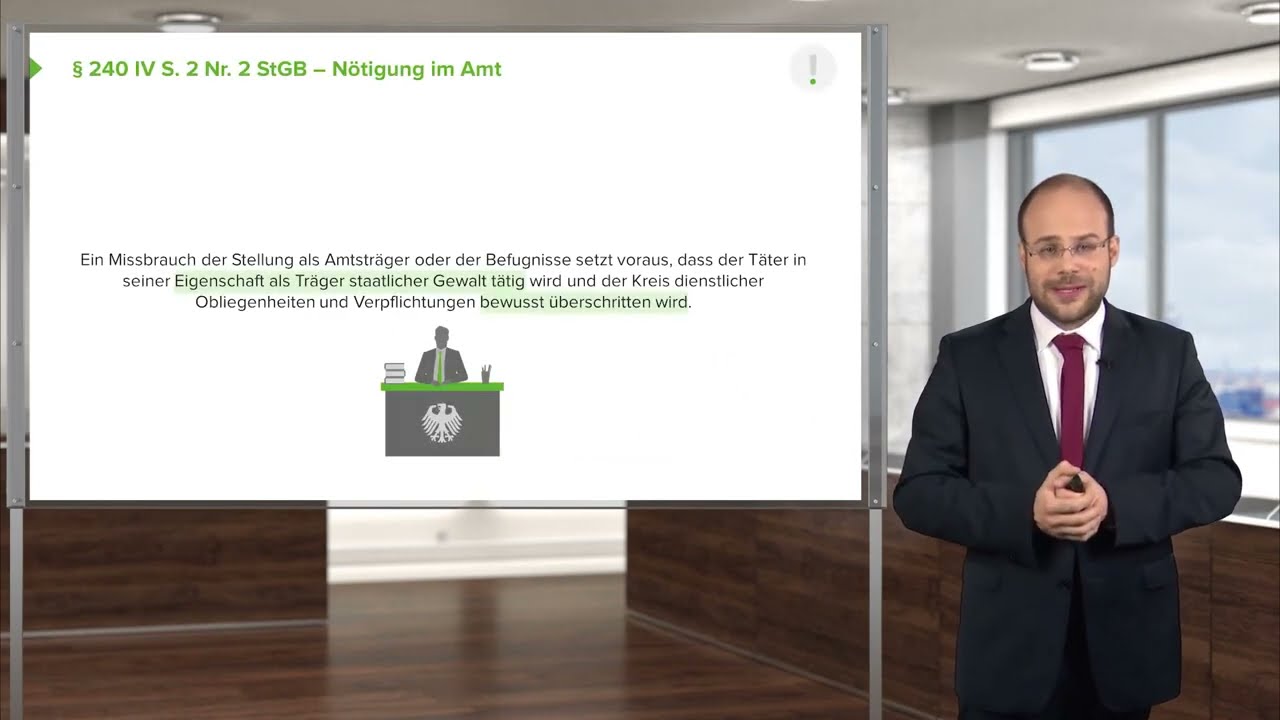Strafrecht I Besonders schwere F&auml;lle der N&ouml;tigung (&sect; 240 IV StGB), Konkurrenzen I RA S. Koslowski
