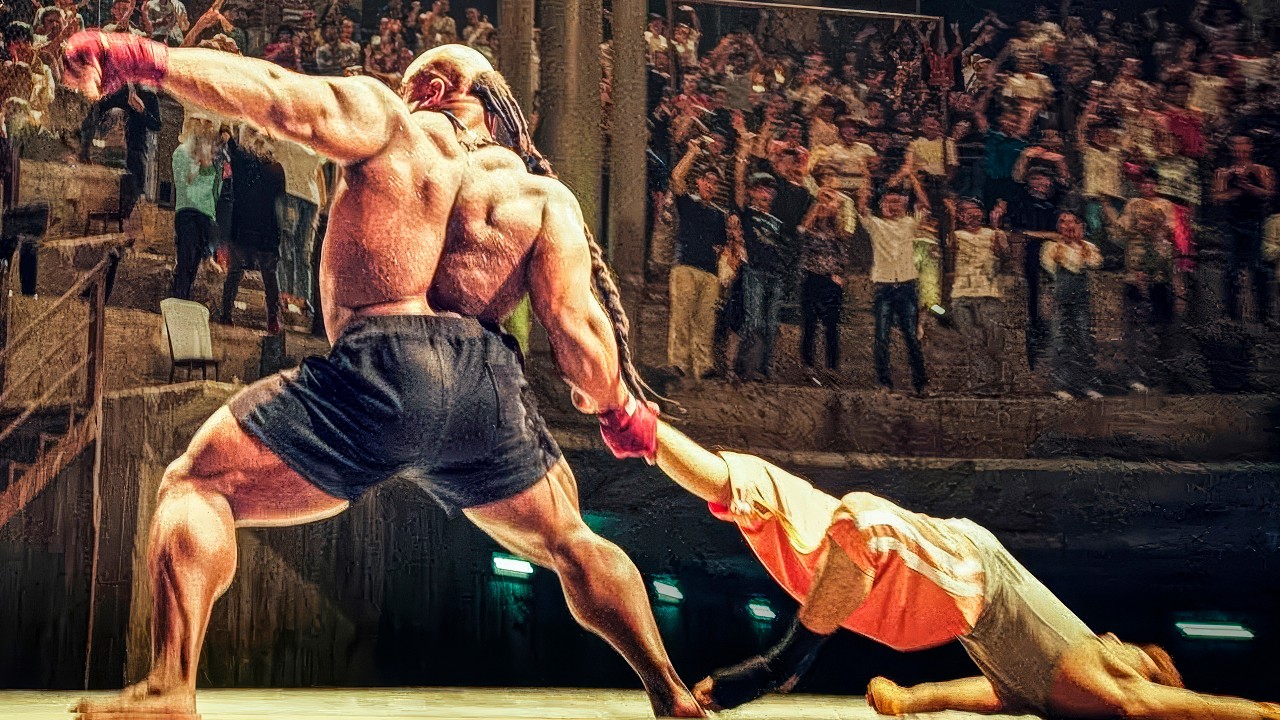 Huge Black Bodybuilder enters the RING.. but a TINY Man Totally Dominates..