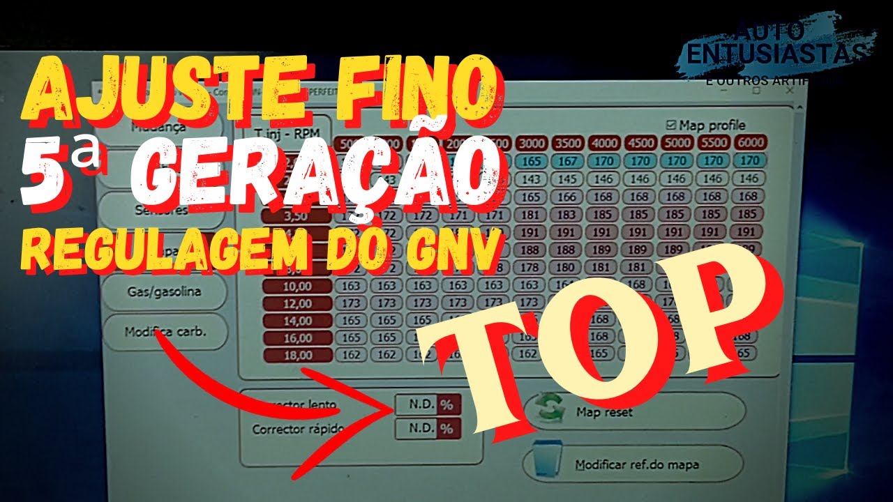 REGULAGEM GNV 5 GERAÇÃO - AJUSTE FINO TOP