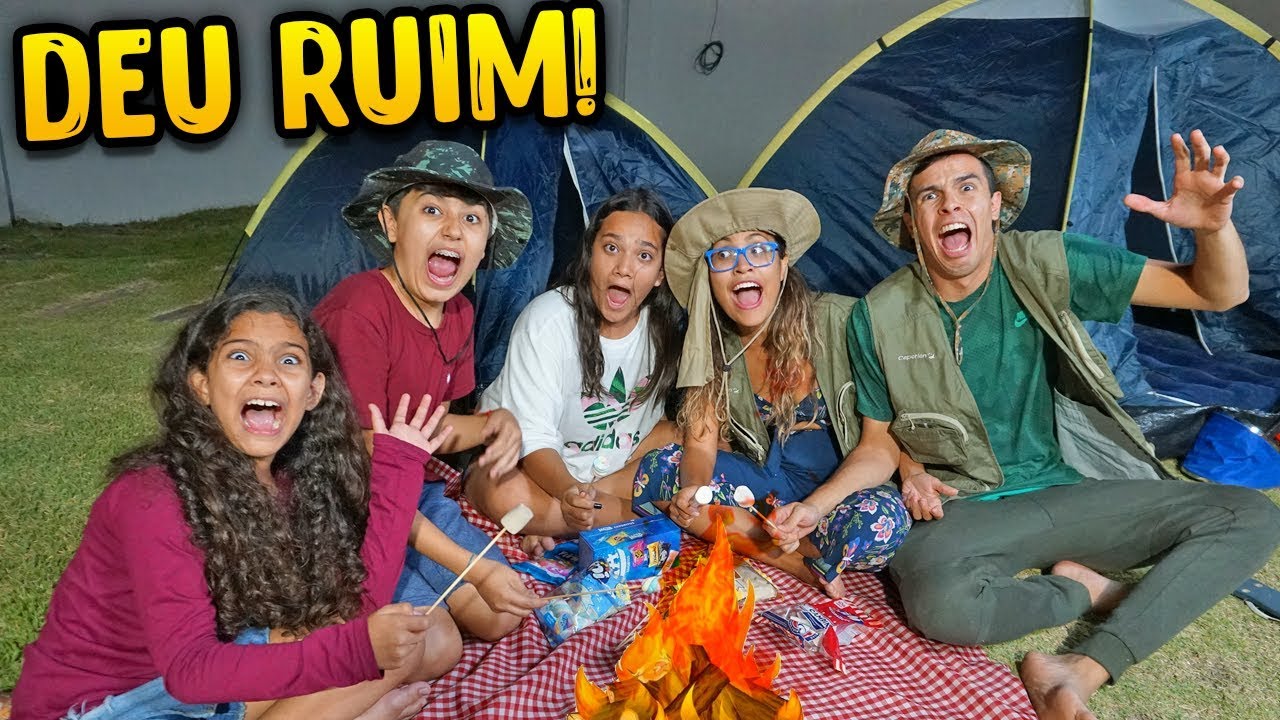 ACAMPAMOS FORA DE CASA COM CRIANÇAS! - *DEU RUIM*