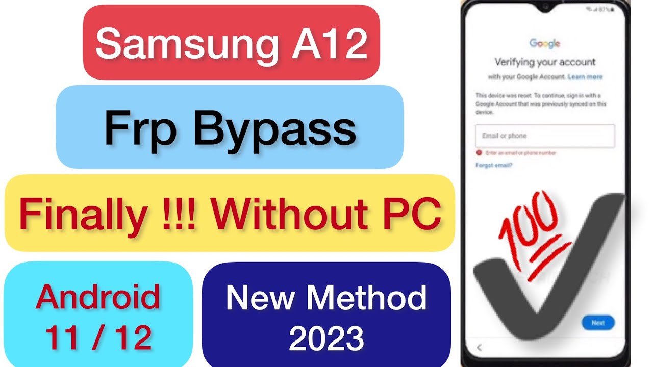 Samsung A12 (SM-A127F,SM-A125F) Frp Bypass 2023 / Google Account Unlock, Without PC, New Solution ✅