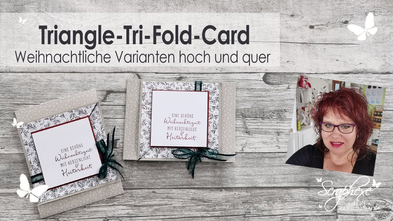 Triangle Tri Fold Card | Weihnachtliche Varianten mit Designerpapier von Stampin‘ Up!