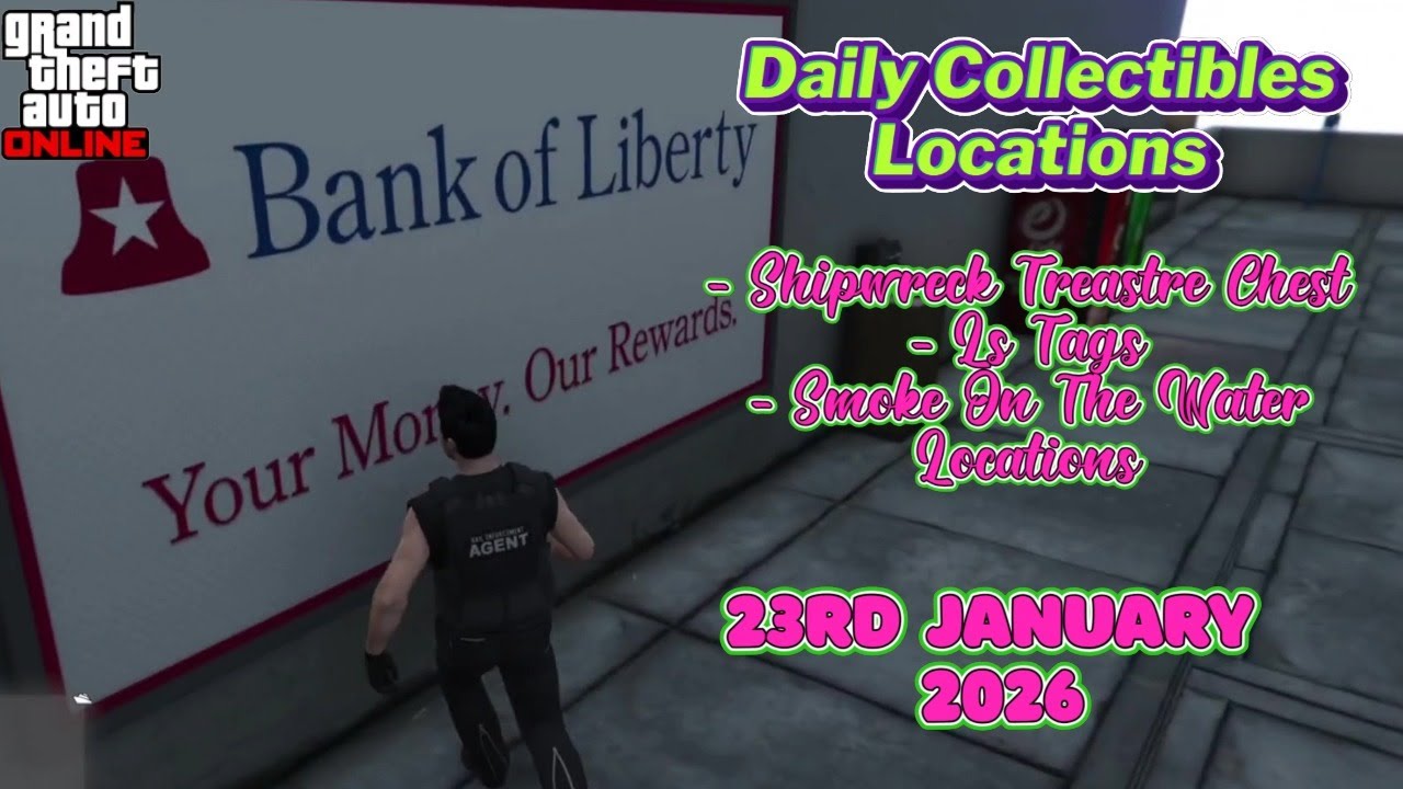 Daily Collectibles Locations Shipwreck Treasure Chest, LS Tags and Smoke On The Water Today  GTA