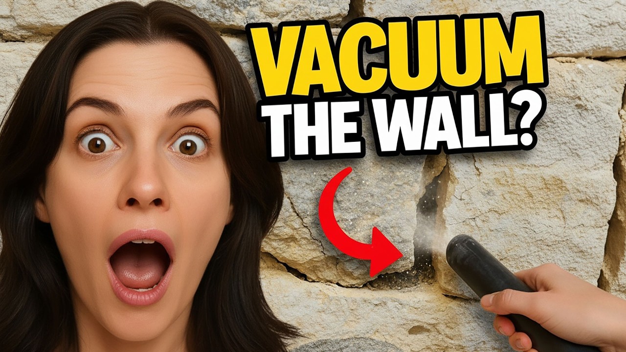 Vacuuming My Crumbly Limestone Wall