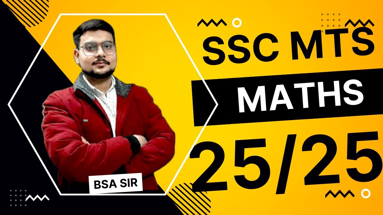 SSC MTS MATHS PAPER 2022 | SSC MTS 2022 MATH PREPARATION BSA CLASS | SSC MTS HAWALDAAR MATHS TYARI 5