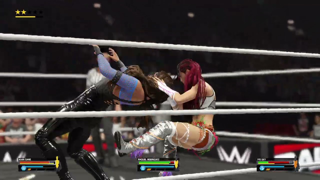 wwe 2k25 raquel rodriguez vs iyo sky vs kairi sane
