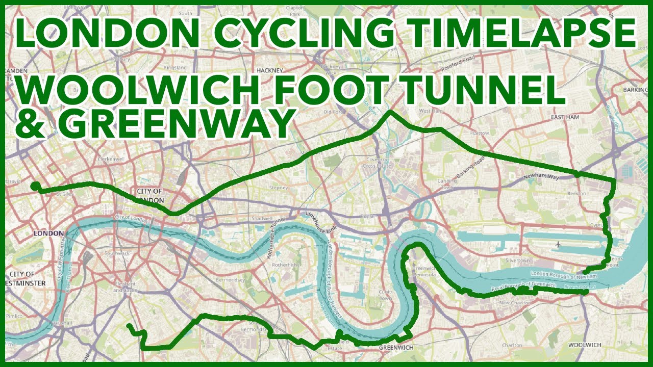 Woolwich Foot Tunnel and Greenway - London Cycling Timelapse