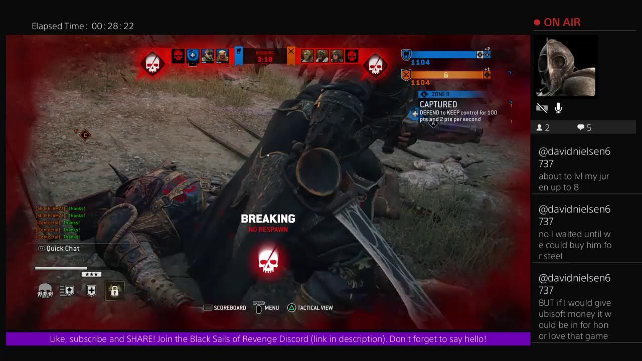 The Captain up early playing some For Honor