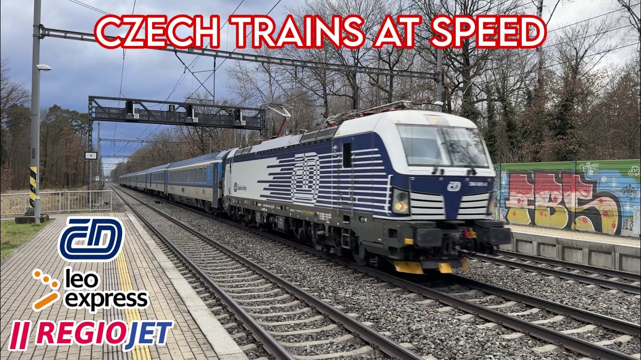 CZECH TRAINS IN ACTION! LOTS OF ČD, REGIOJET AND MORE FAST TRAINS AT PRAHA KLÁNOVICE STATION