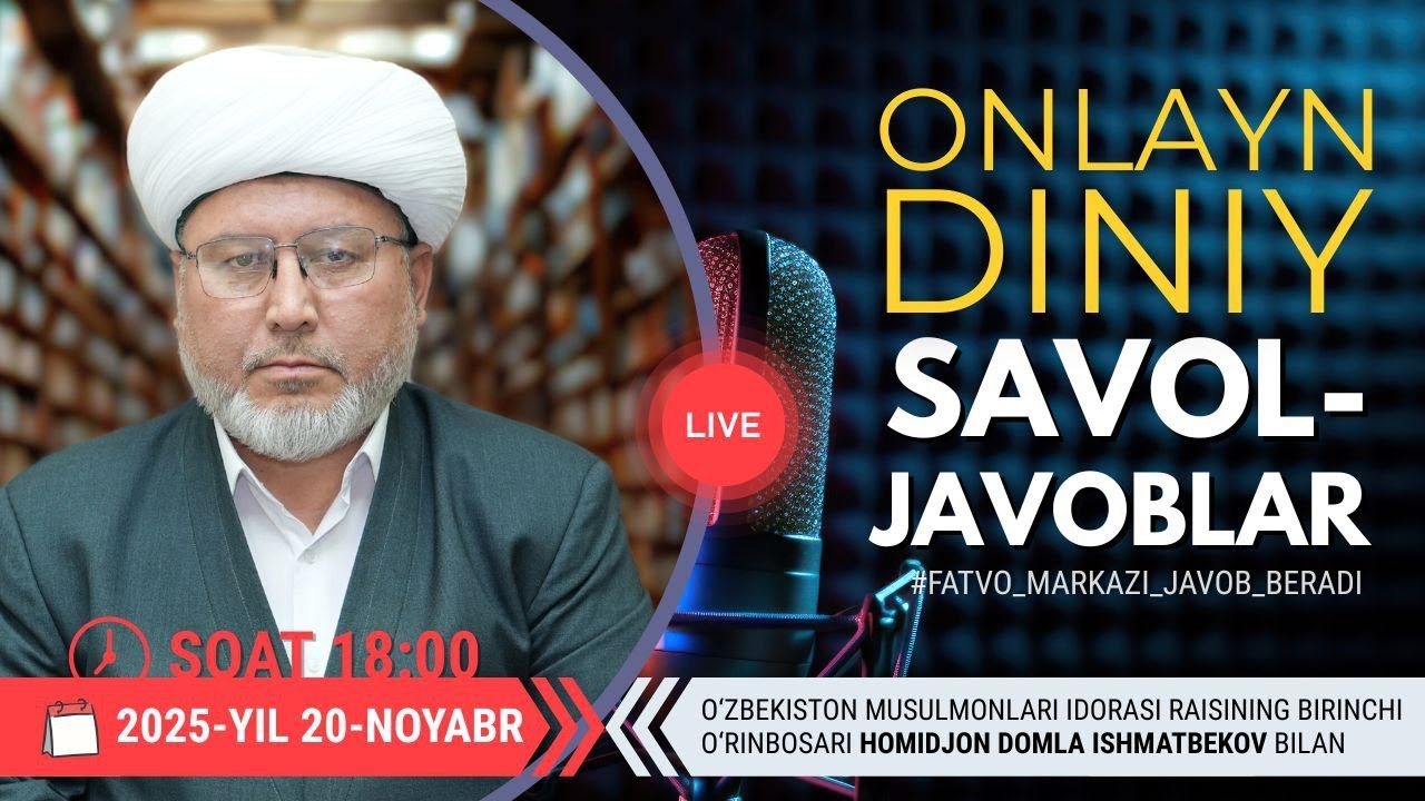 ONLAYN DINIY SAVOL-JAVOBLAR 19-SON 20.11.2025