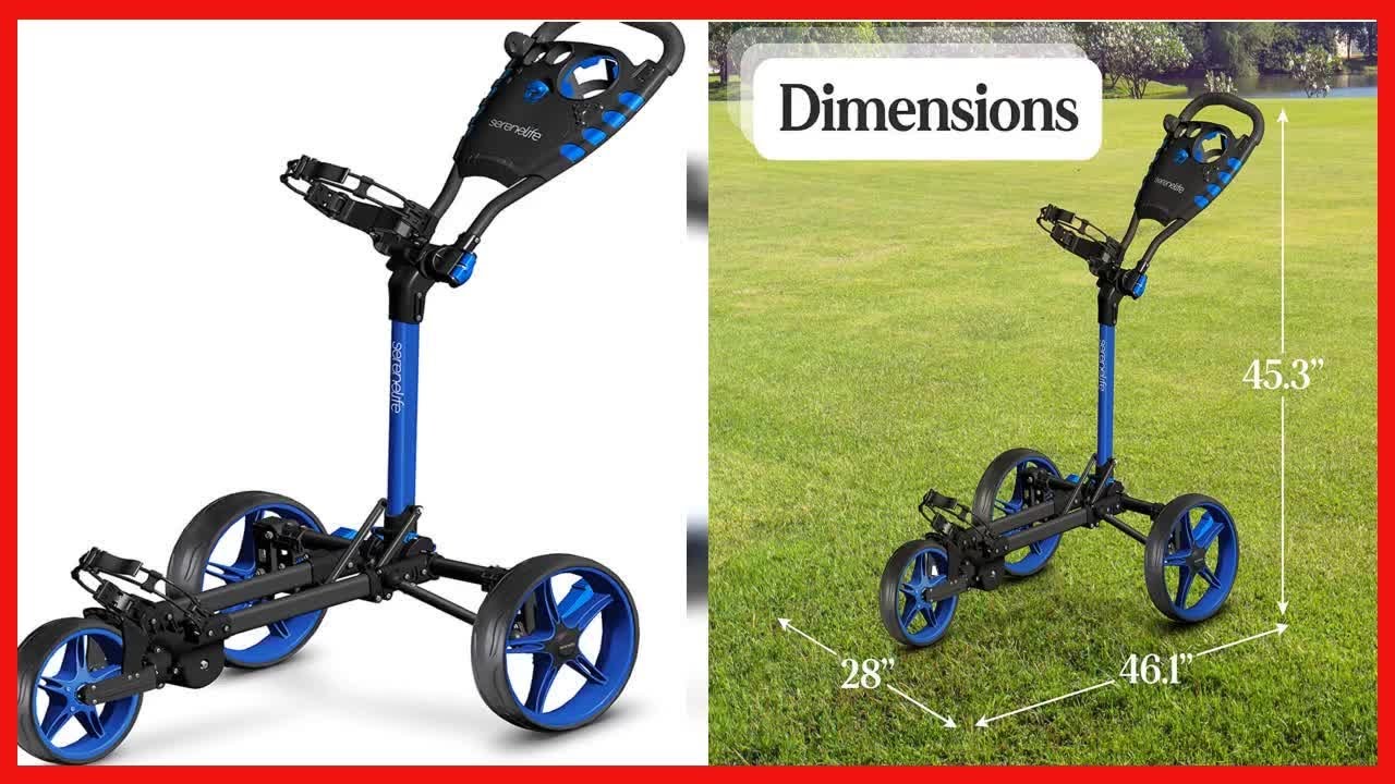 Bon produit -  Chariot de golf à 3 roues - Support de sac de golf à roulettes pliable et léger