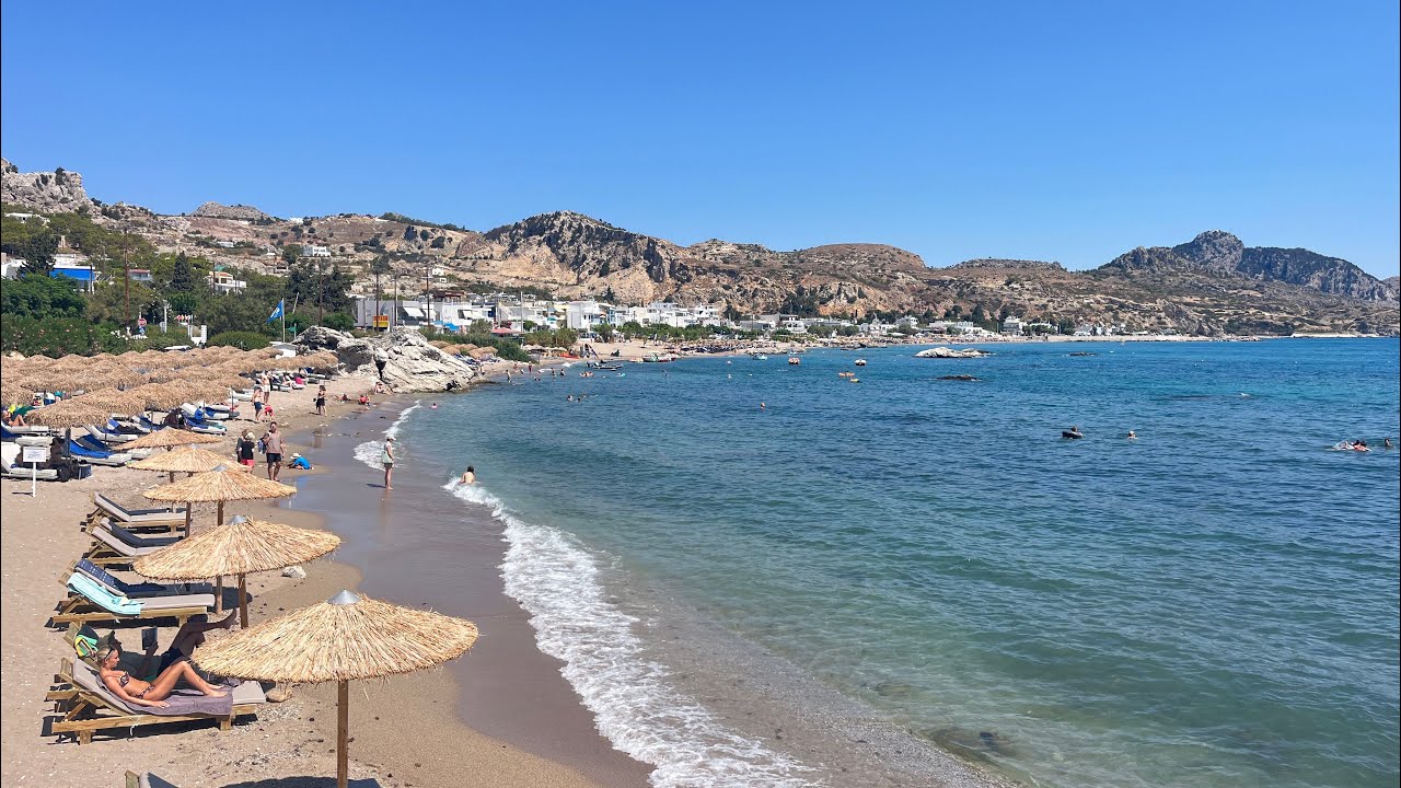 Stegna Beach Rhodos | August 2024 |  walking tour (original audio)