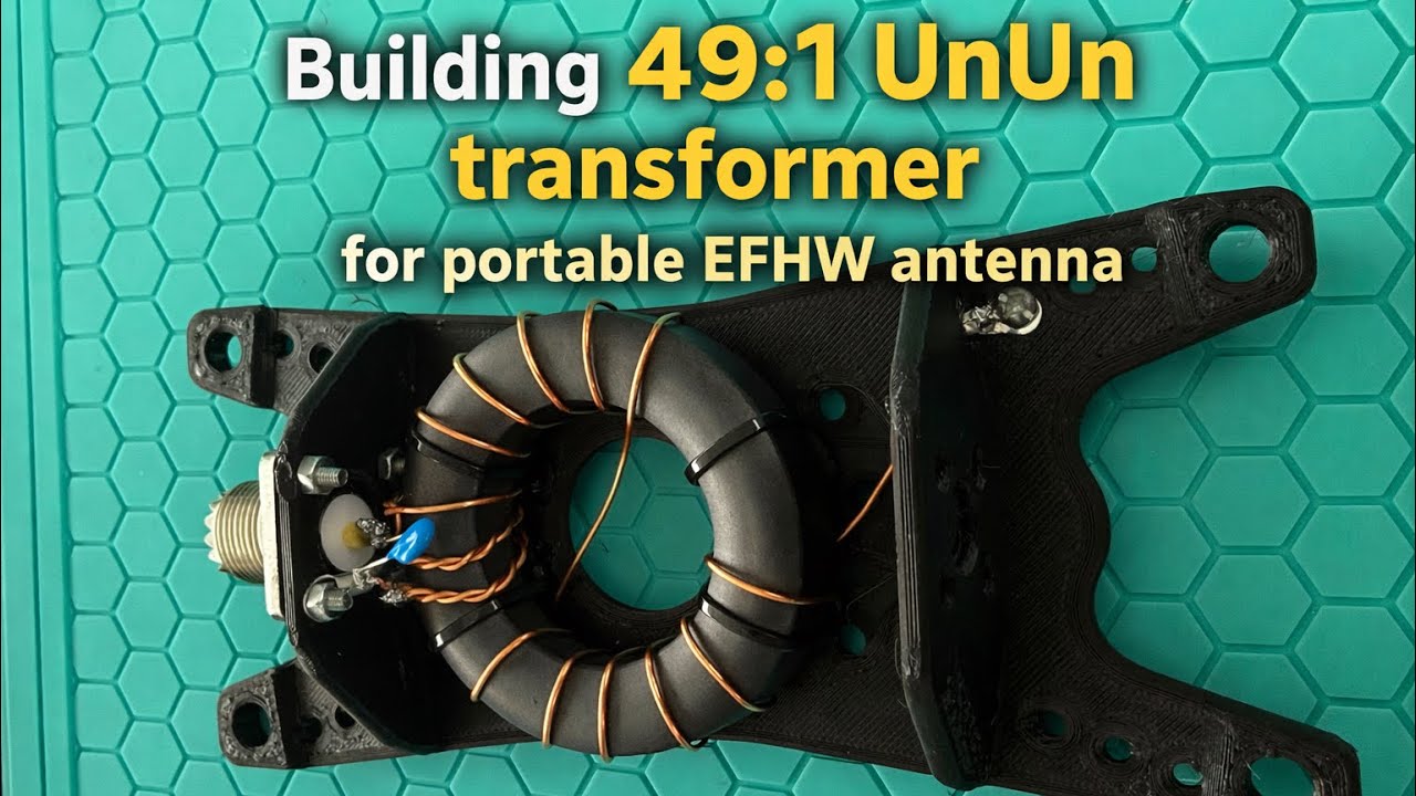 Building 49:1 transformer for portable EFHW antenna