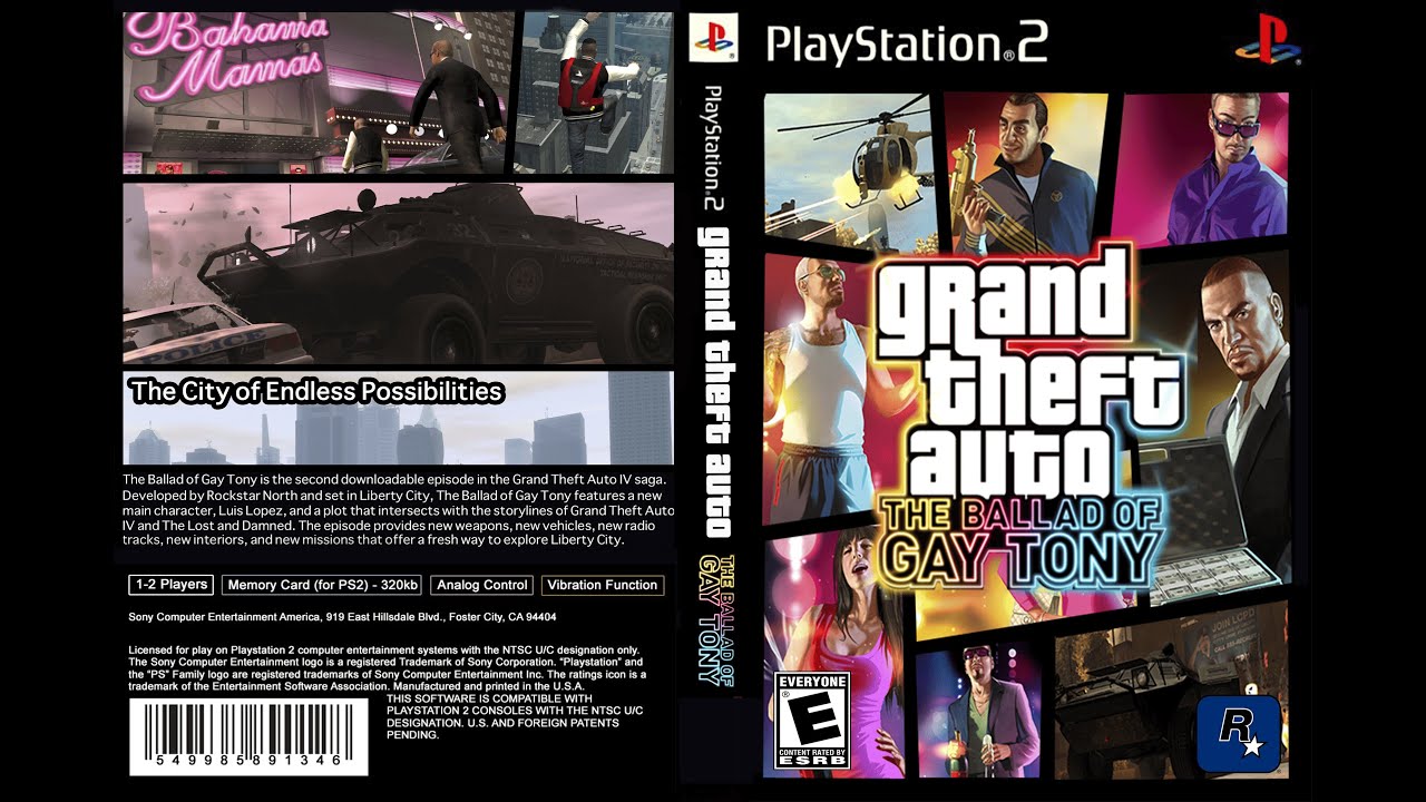 GTA THE BALLAD OF GAY TONY PS2 ISO