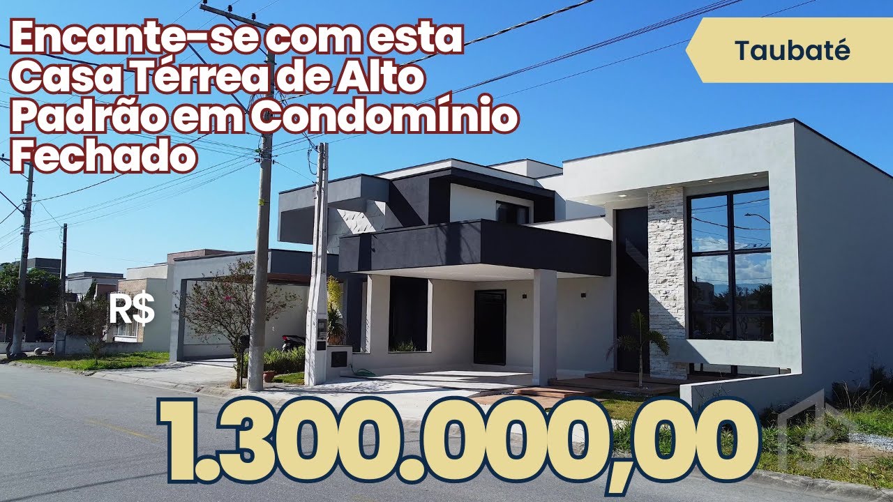 Tour pela Belíssima Casa Térrea no condomínio Residencial Tecoara com Piscina em Taubaté #15333