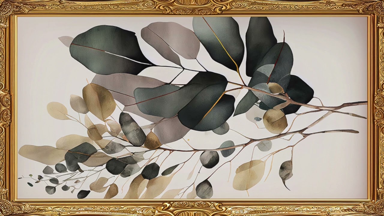 Eucalyptus Frame TV Art Modern Abstract Wallpaper Framed HD Boho Screensaver Botanical Slideshow
