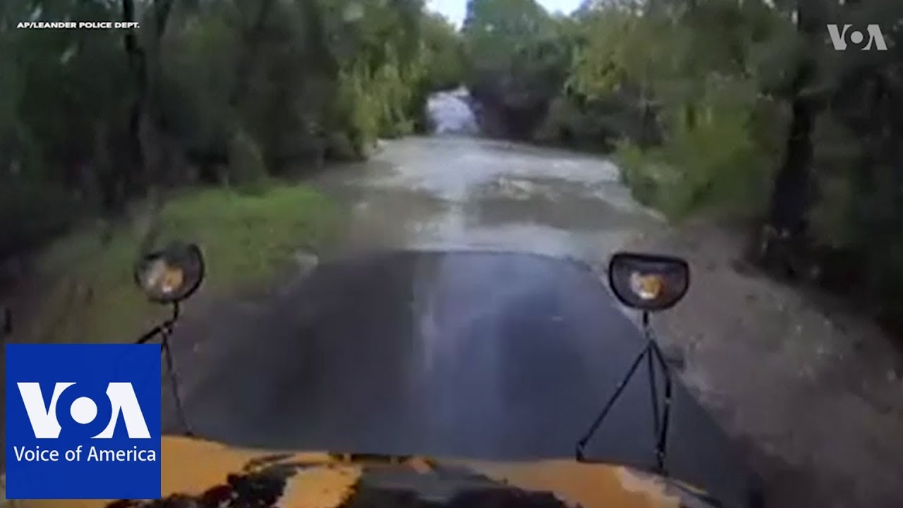 Dashcam Shows Bus Swept Away By Texas Flood