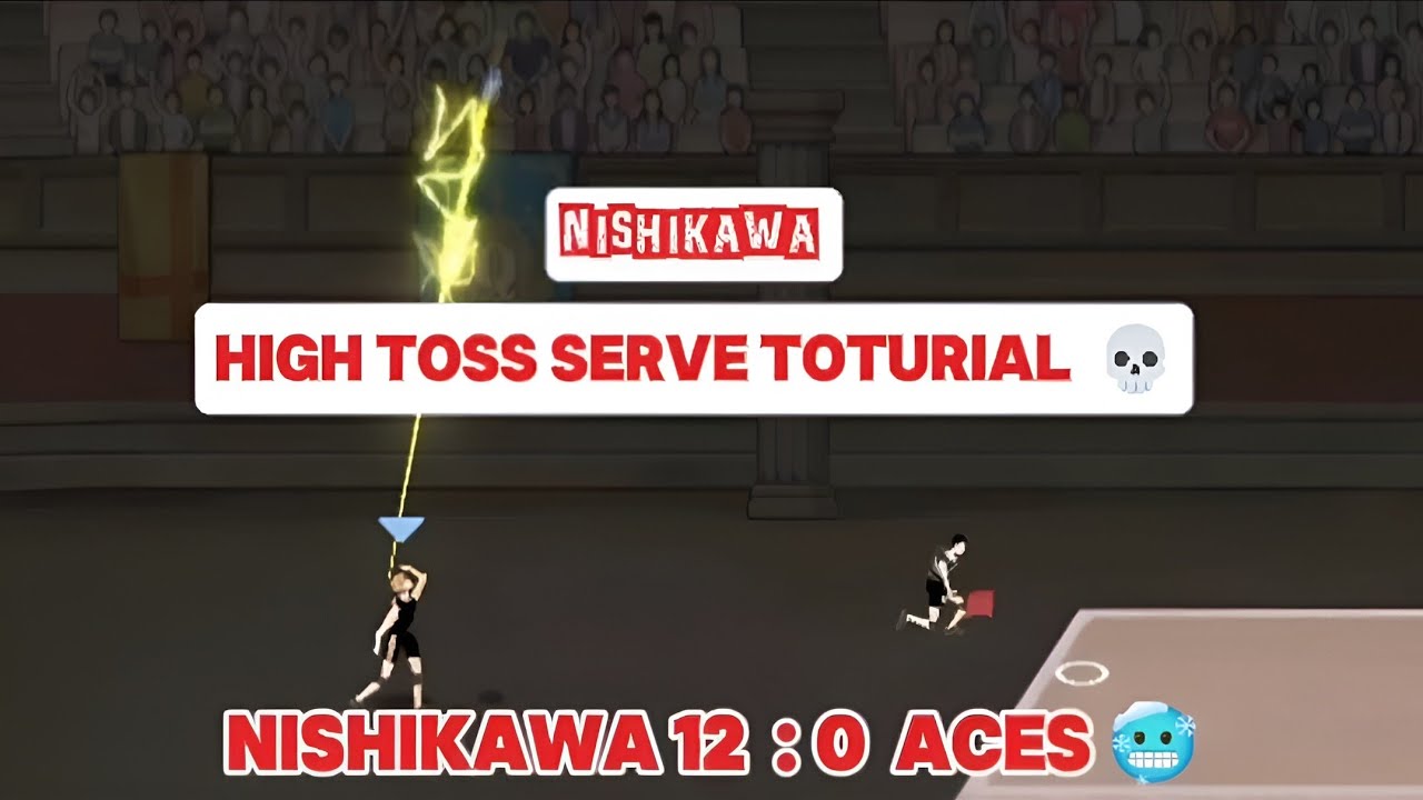 ⚡🥶Nishikawa High toss Serve Toturial 💀 very easy method The Spike cross volleyball 🏐 #thespikecross 