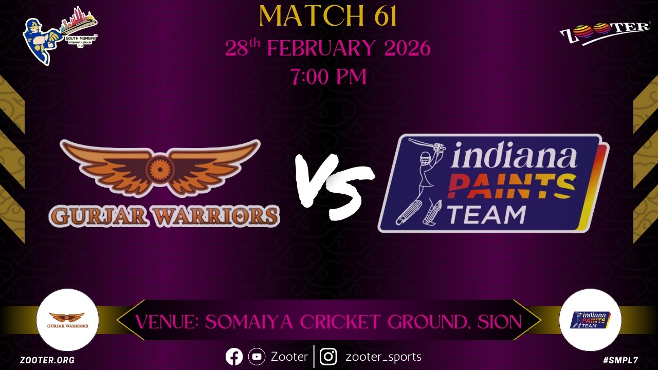 GURJAR WARRIORS vs INDIANA PAINTS TEAM | SMPL 7.0 | MATCH 61 | DAY 44