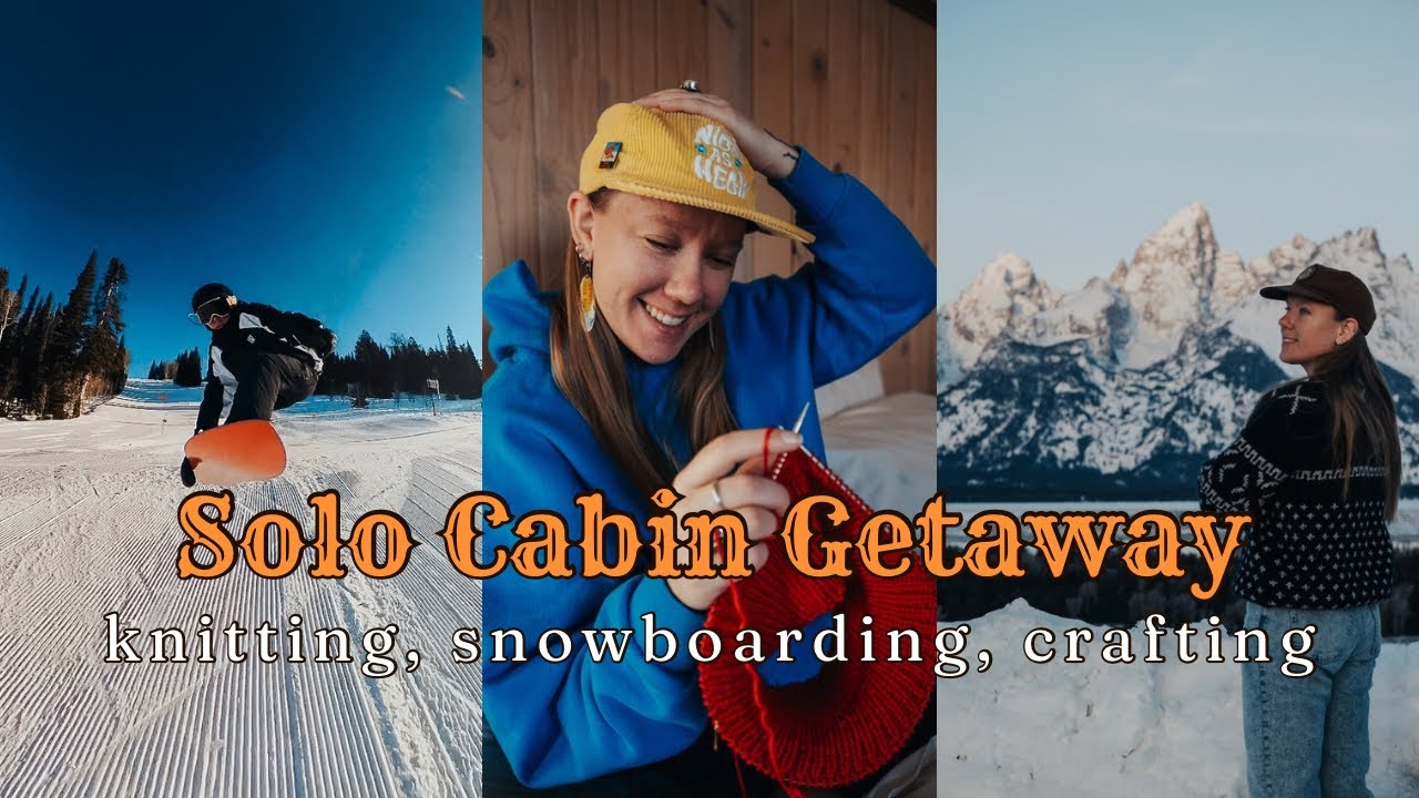 Staying in a cabin alone in the mountains | Knitting, snowboarding, crafting