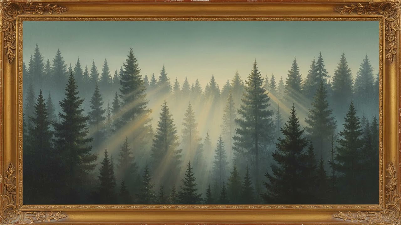Morning Mist in the Forest 🌫️🌲 | 4K Slideshow | Framed TV Art Screensaver
