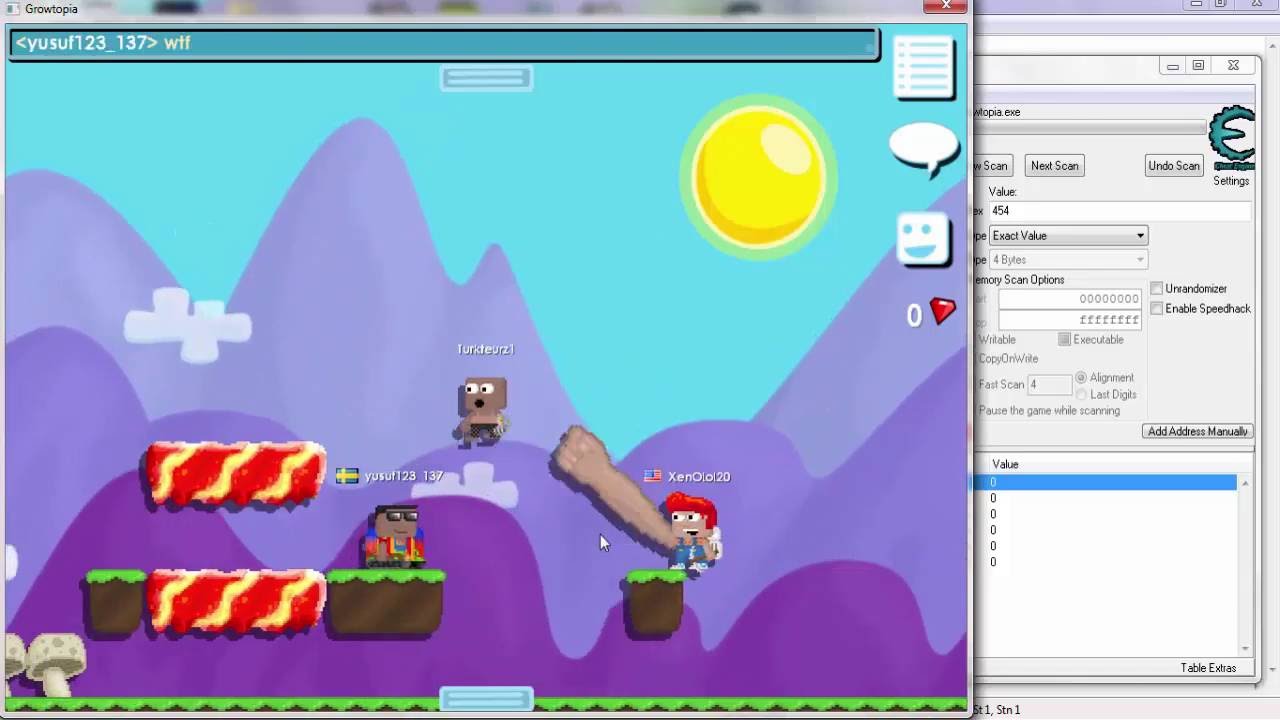 Growtopia Easy Cheat Engine Hacks (visuals,hacks,etc.)