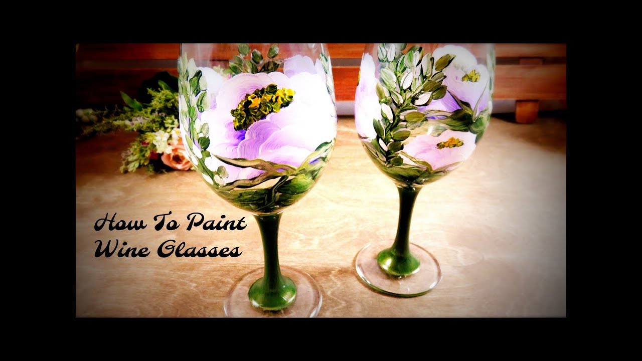 How To Paint Wine Glasses | Paint Glasses with Acrylic Paint | Tutorial | Aressa | 2018