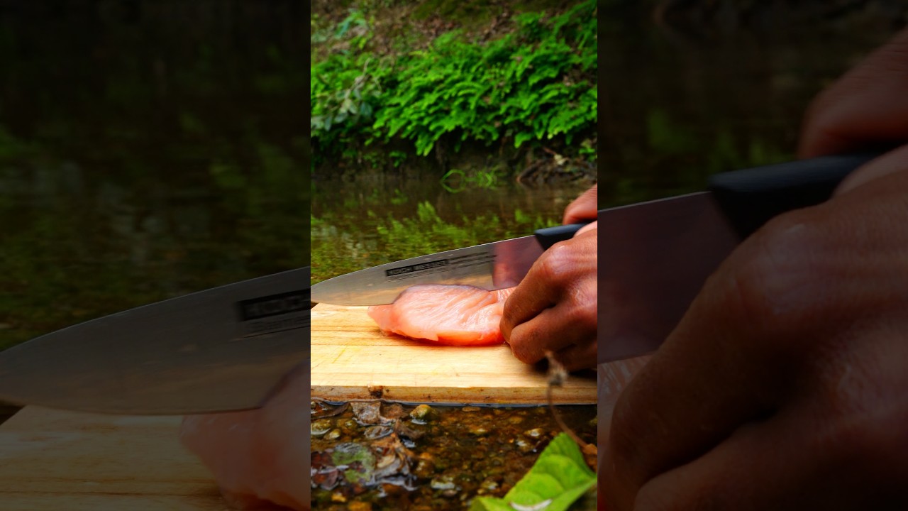 River to Pan 🔥 Catch & Cook Fish Fry in the Jungle 🐟🌿 #Shorts