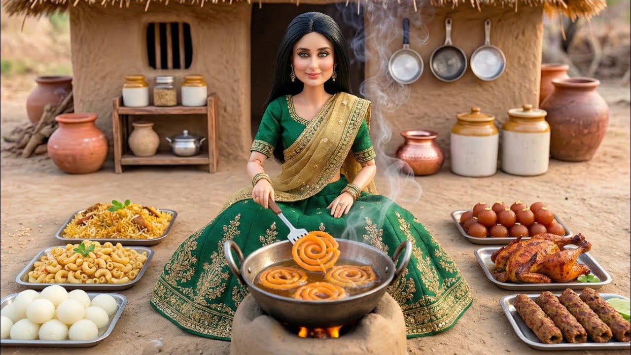 Miniature Doll Cooks Biryani ASMR | Tiny Village dawat 