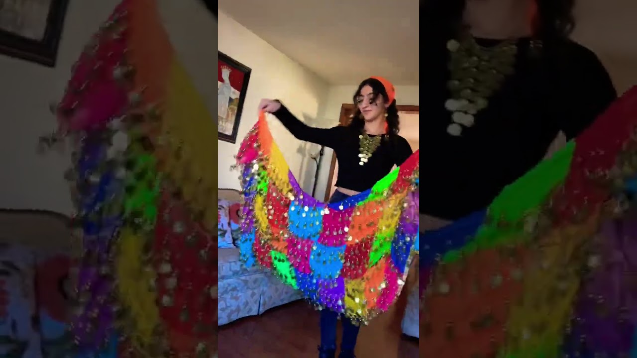 Hand-sewn long belly dancing skirt💖