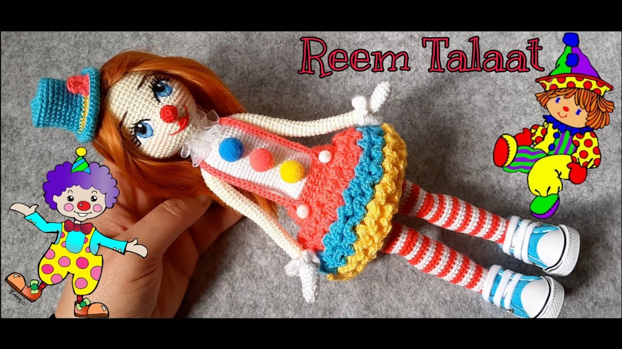 #مهرج_اميجرومى ج٧ الشوز والطاقية 🎩👠🤡#amigurumiclown part7