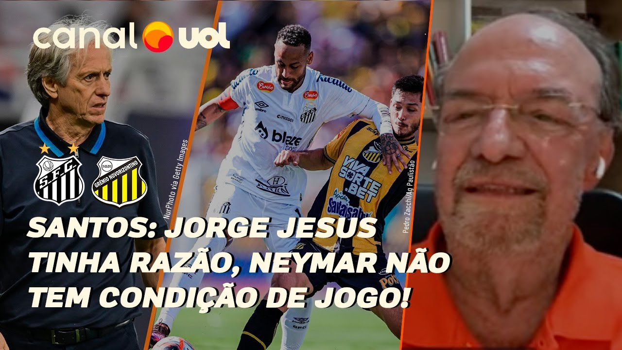 SANTOS: JORGE JESUS TINHA RAZÃO, NEYMAR AINDA NÃO TEM CONDIÇÃO DE JOGO, DIZ BODÃO