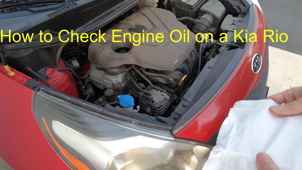 How to Check the Engine Oil on a Kia Rio (2012, 2013, 2014, 2015, 2016, 2017, 2018)