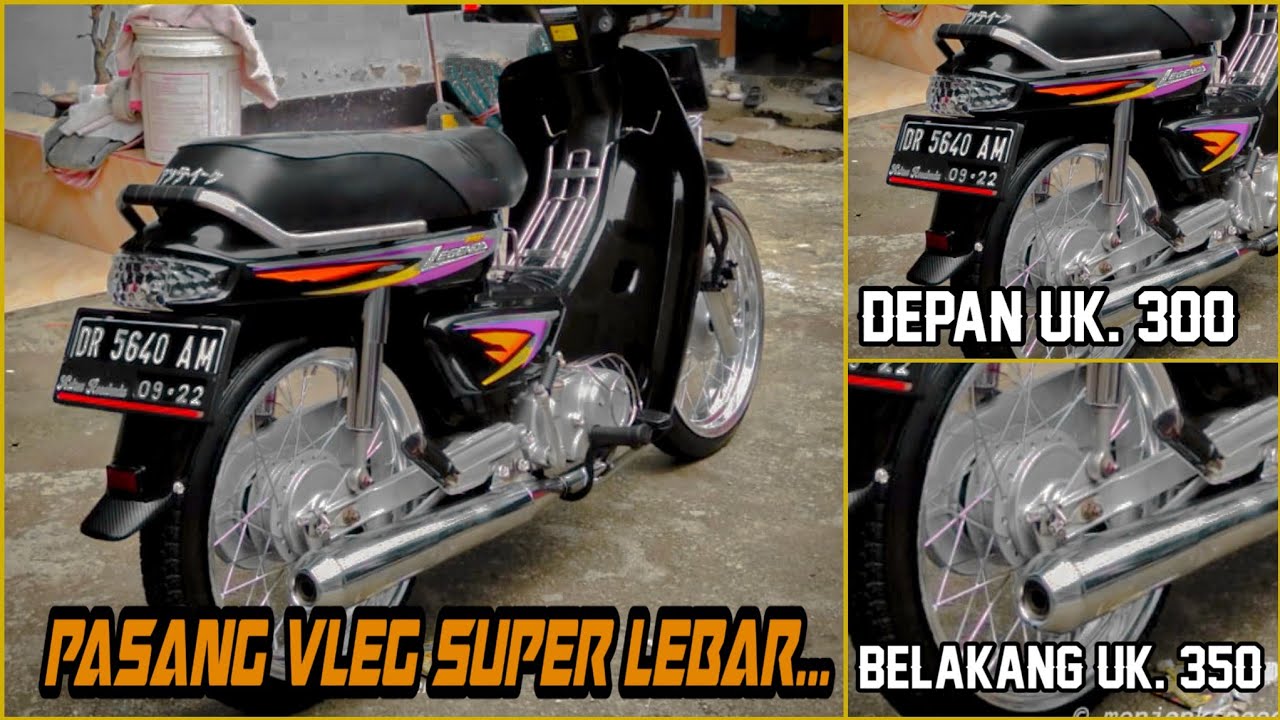 Ekstreme !! Pasang VELG KAWASAKI KLX Superr lebar di Astrea Grand Bulus Belakang 350 & depan 300