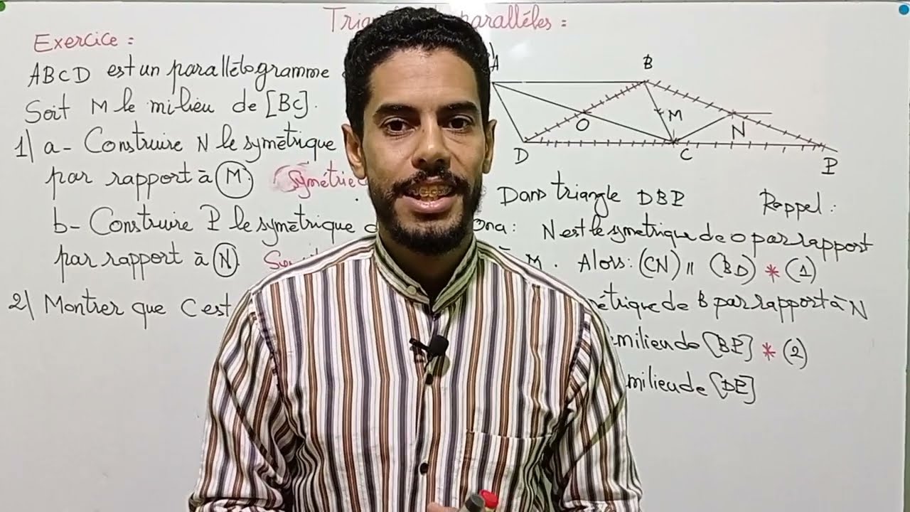 Exercice 01 : Triangles Et Parallèles (2 Année Collège APIC) Mathématiques.