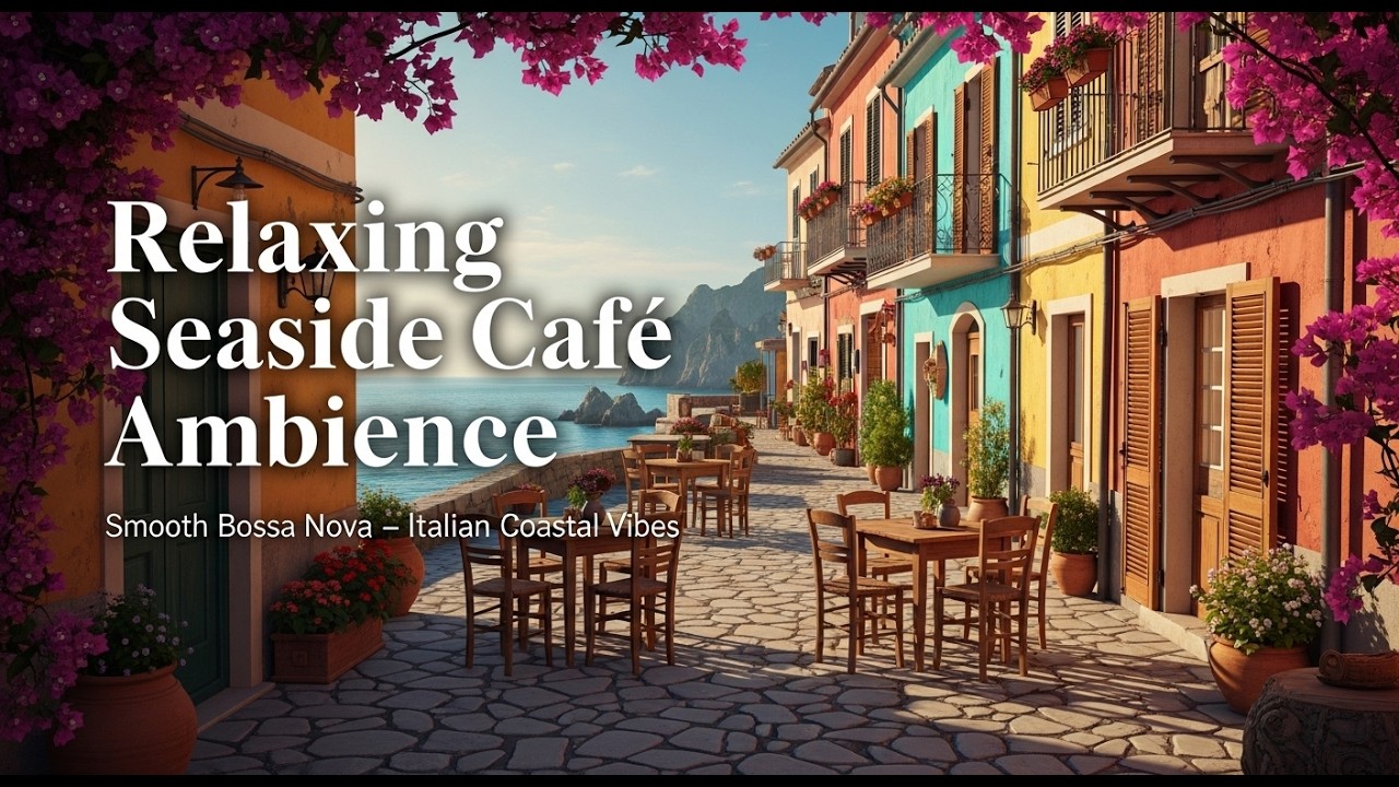 Relaxing Coastal Café Ambience 🌊 Smooth Bossa Nova Music for Stress Relief