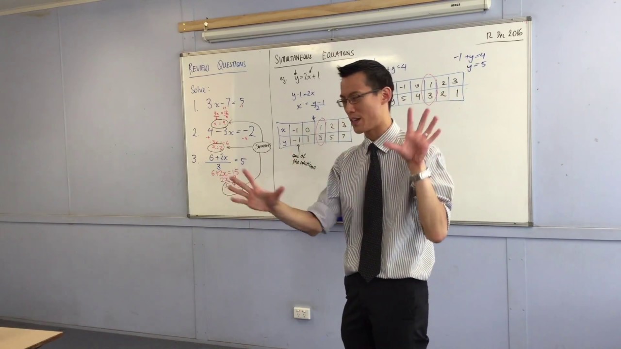 Intro to Simultaneous Equations (1 of 2: Understanding multiple solutions)