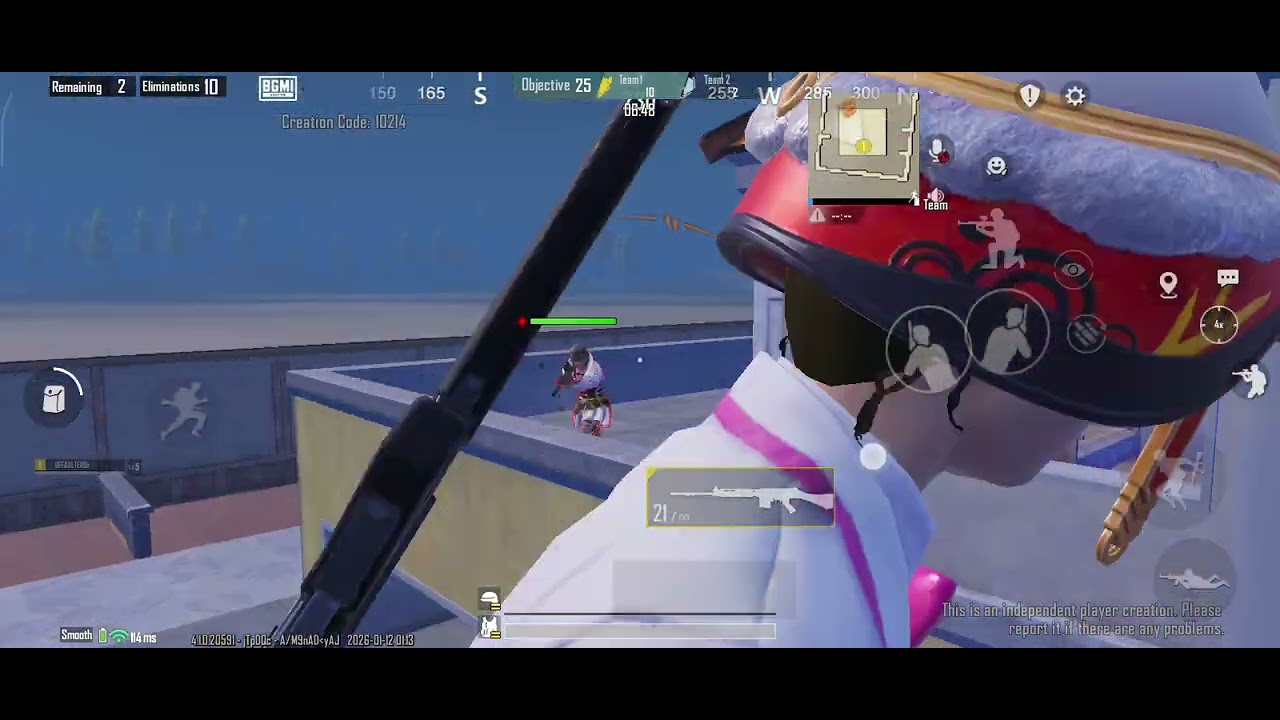 1v1 gun game hacker and me #trending #pocox3probgmigameplay90fps #viral 