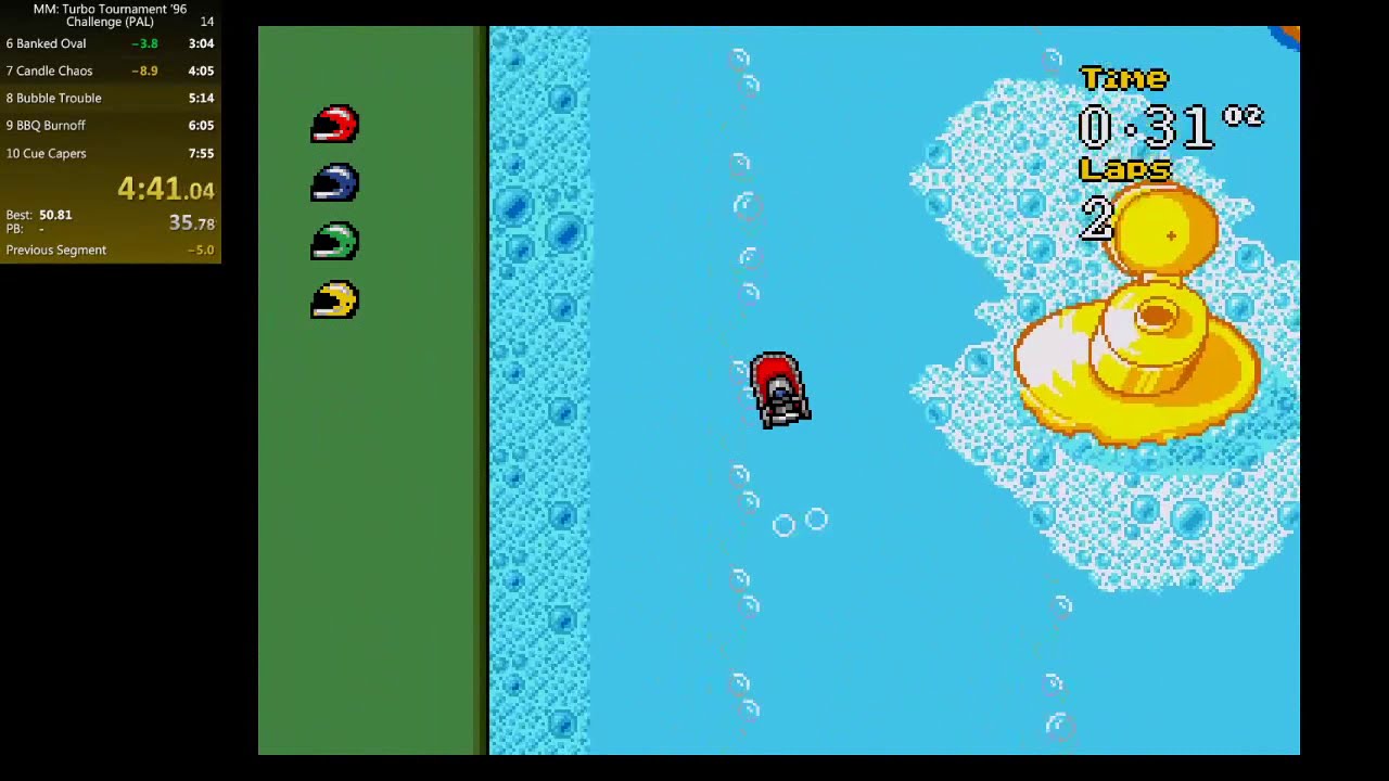 Micro Machine Turbo Tournament 96 - Genesis NTSC - Speedrun - Challenge Mode - 7:24