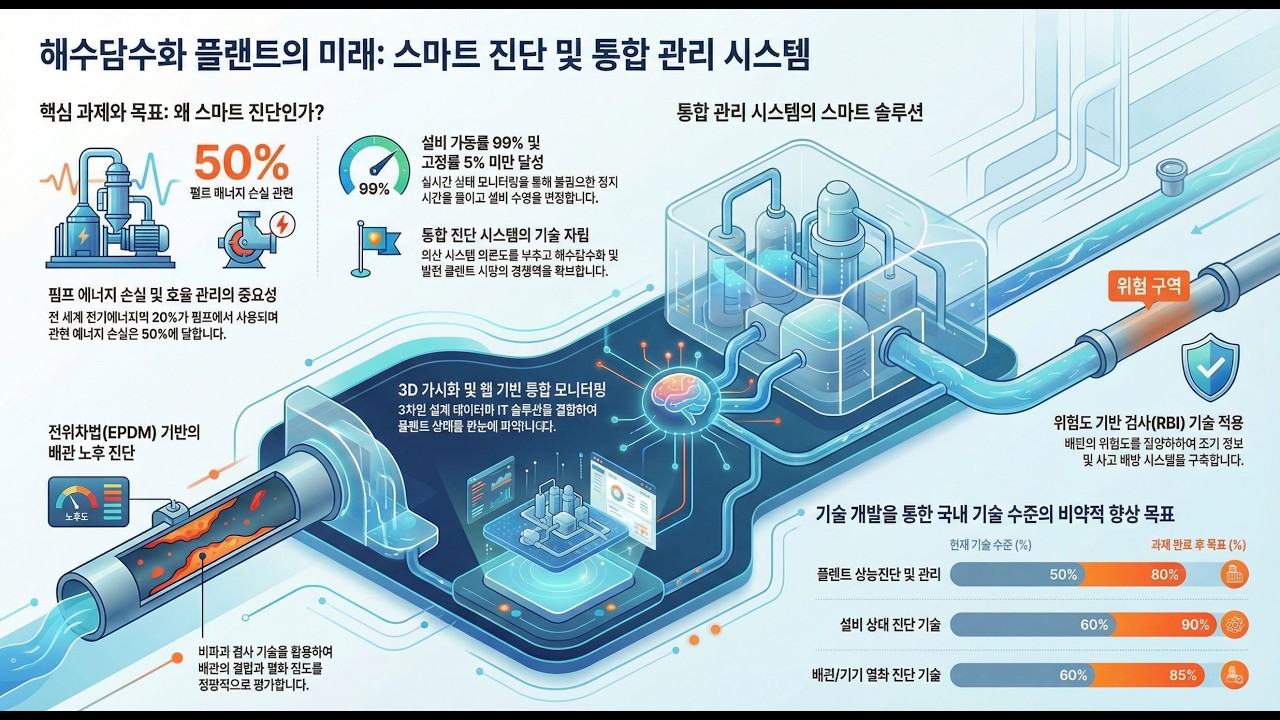 해수담수화 플랜트 고온/고압/방사능 등 사람이 접근하기 힘든 곳의 공장 건강 검진 모터 진단 예지보전 아이티공간