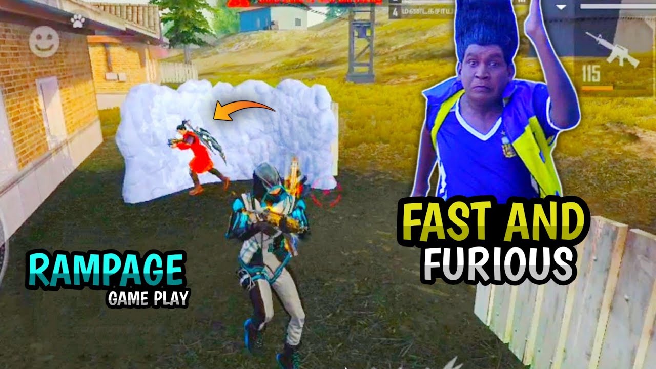 😱FAST AND FURIOUS ||💥Free Fire Rampage Game play Tamil || Wiping Tamizhan || funny commentry