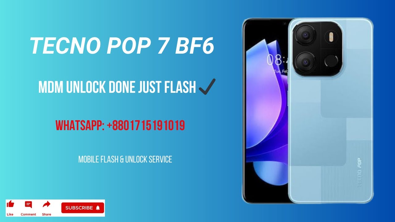 Tecno Pop 7 BF6 Mdm Unlock Done just Flash