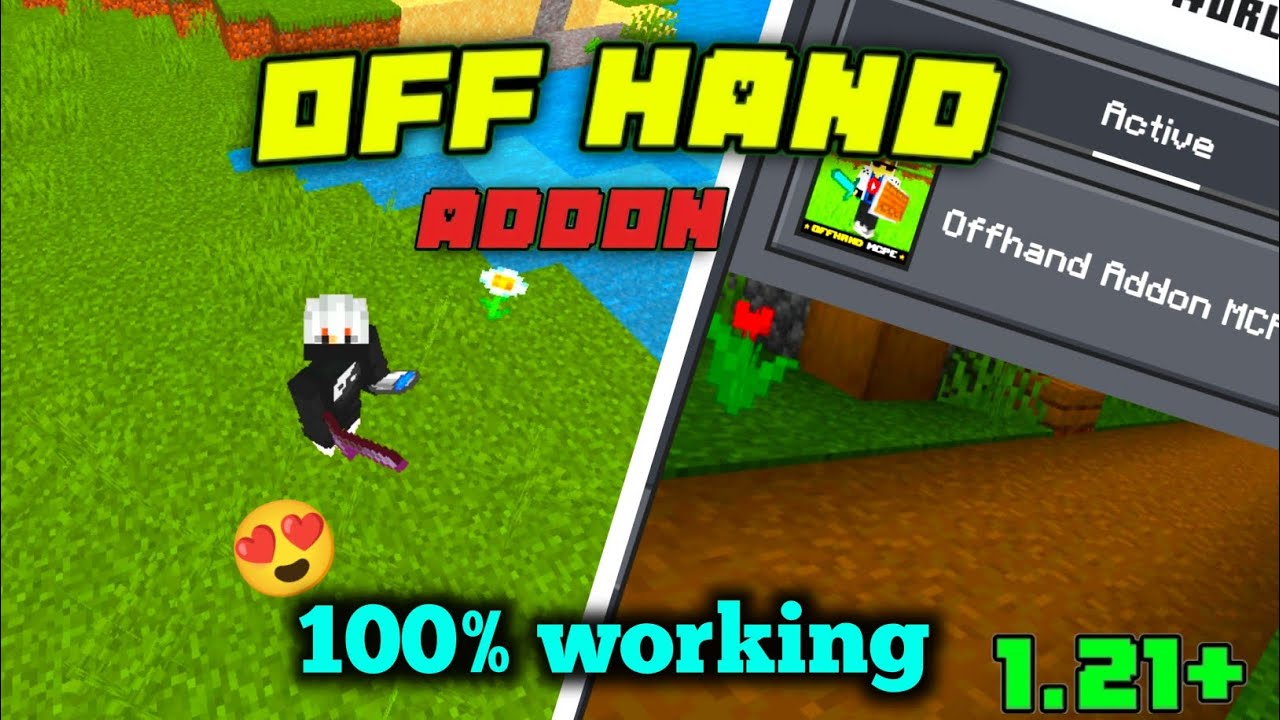 🤯 FINALLY! Working OFFHAND Addon For MCPE!
