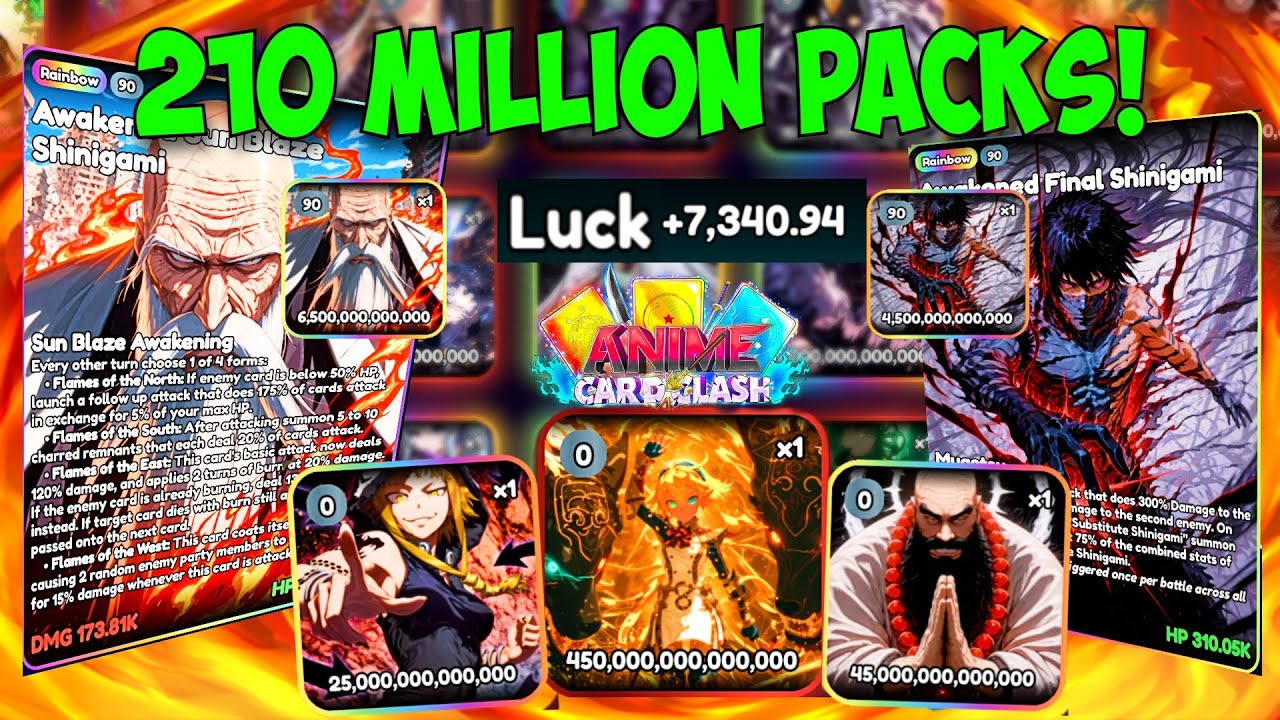(+7400 LUCK) The CRAZIEST 210 Million Pack Opening In New 4.1 Anime Card Clash Update!