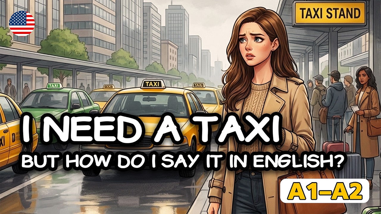 How to Take a Taxi in English | Real Conversation for Beginners | (Beginner–Intermediate)