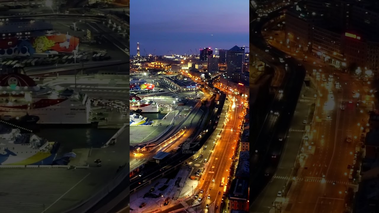 Drone Genova by night #DroneGenovaProductions #Drone #Genova #PortodiGenova