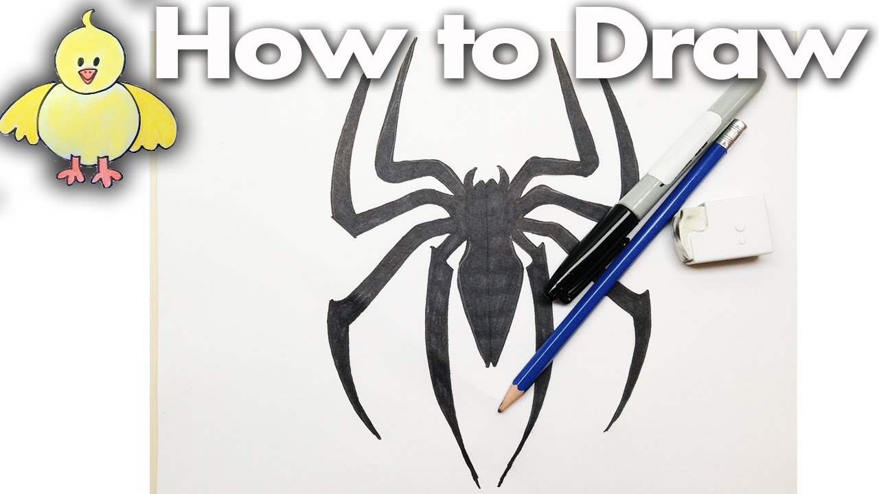 How to Draw the Spiderman Logo - Drawing Tutorial - Step by Step