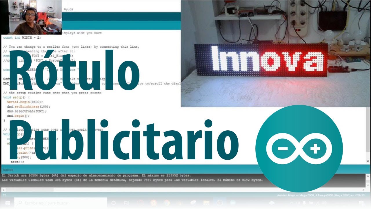 50 Rótulo Publicitario y Arduino - Matriz de Led's PH10 - 16x32 - Arduino Mega